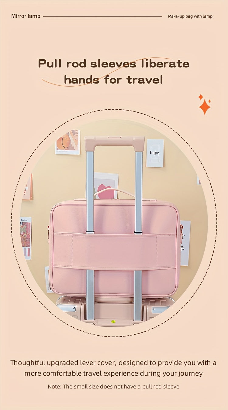 Trousse de Maquillage de Voyage avec Miroir LED – Luminosité Réglable & Séparateurs Amovibles