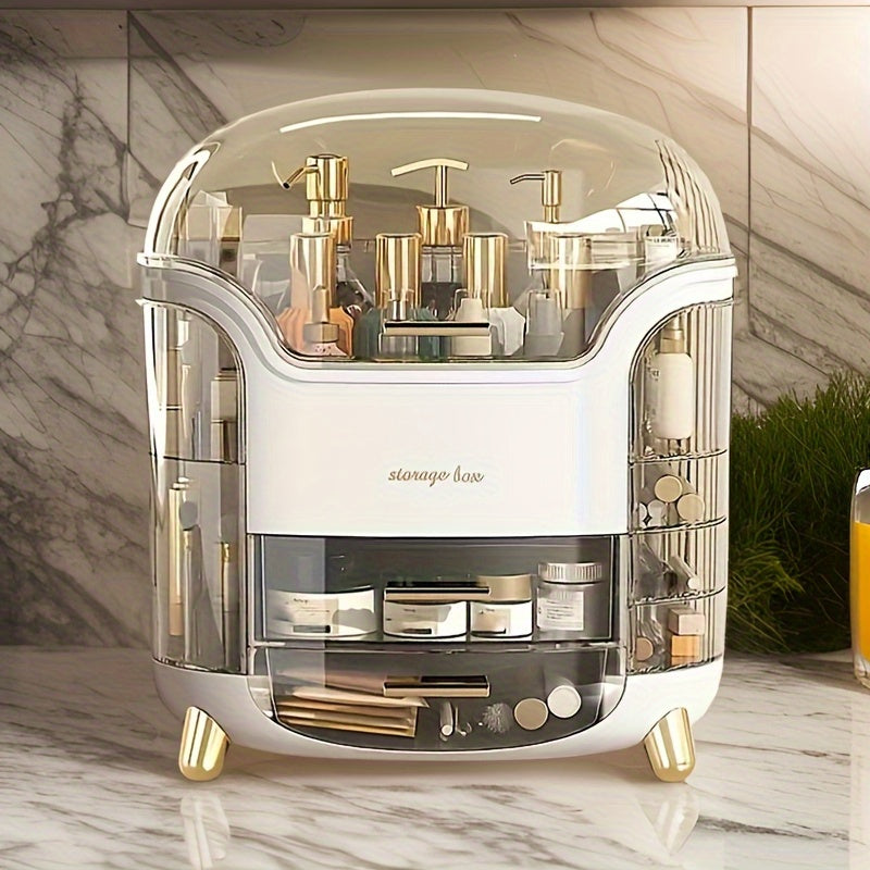 Organisateur de Cosmétiques en Acrylique – Grande Boîte de Rangement Anti-Poussière avec Couvercle Transparent