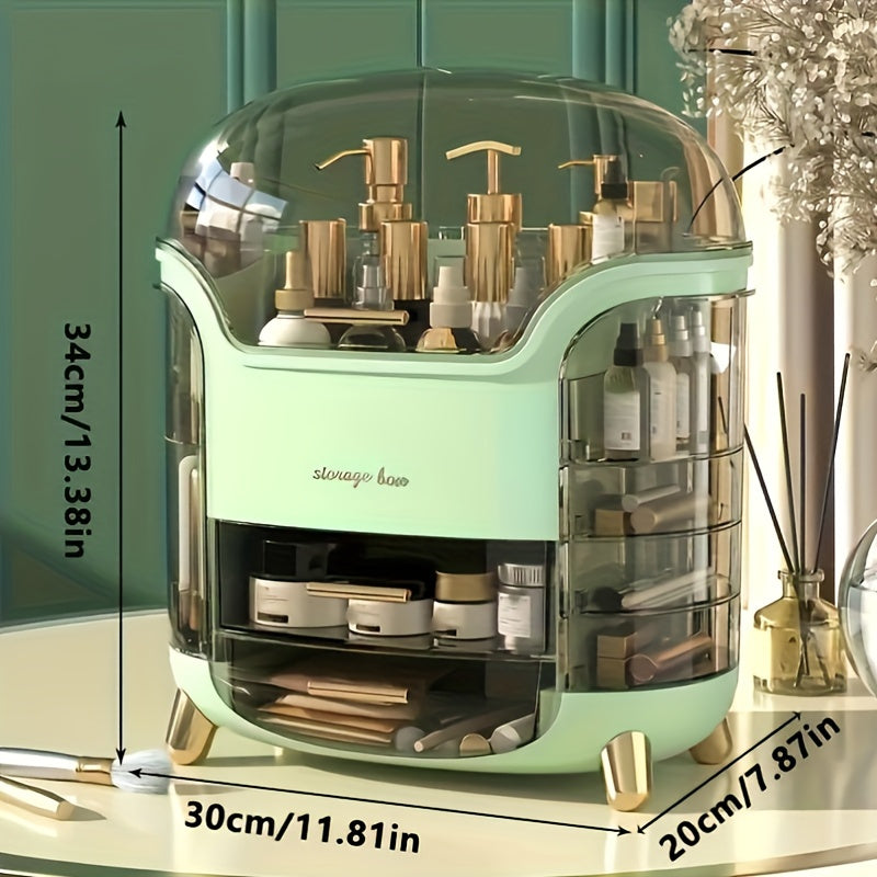 Organisateur de Cosmétiques en Acrylique – Grande Boîte de Rangement Anti-Poussière avec Couvercle Transparent