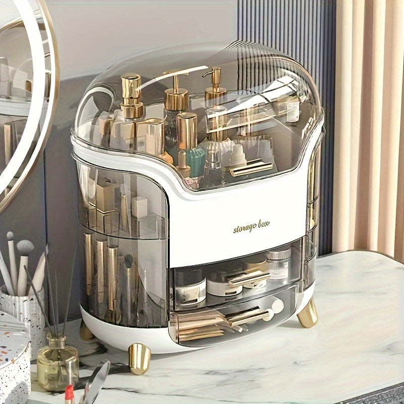 Organisateur de Cosmétiques en Acrylique – Grande Boîte de Rangement Anti-Poussière avec Couvercle Transparent