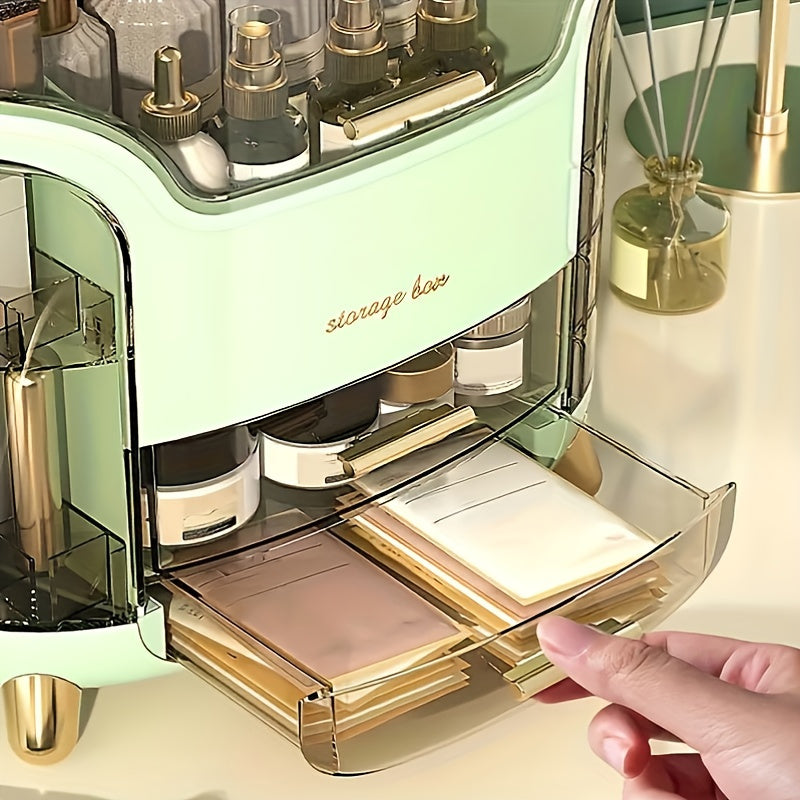 Organisateur de Cosmétiques en Acrylique – Grande Boîte de Rangement Anti-Poussière avec Couvercle Transparent