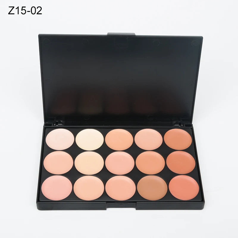 ✨ Palette Correcteur & Contour 15 Teintes + Accessoires – Maquillage Professionnel Longue Tenue