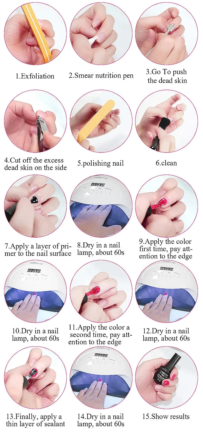 Kit Complet Manucure Gel UV – Lampe LED 36W + Perceuse & 18 Vernis Gel – Professionnel & Maison