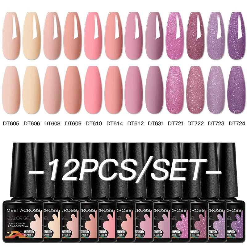 Coffret 12 Vernis Semi Permanents UV LED – Couleurs Intenses & Longue Tenue