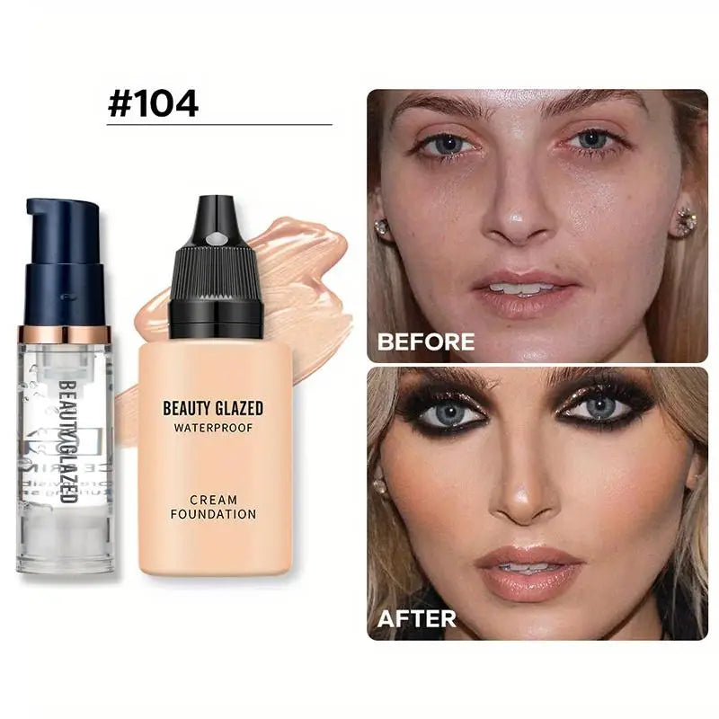 Duo Maquillage Fond de Teint & Primer – Waterproof, Mat, Longue Tenue, Set 2 Pièces Voyage