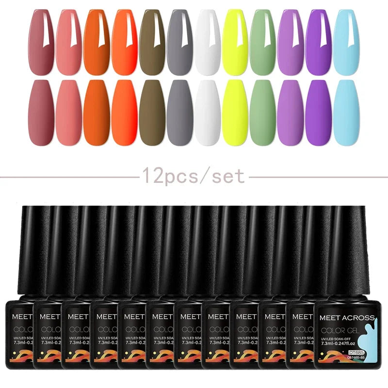 Coffret 12 Vernis Semi Permanents UV LED – Couleurs Intenses & Longue Tenue