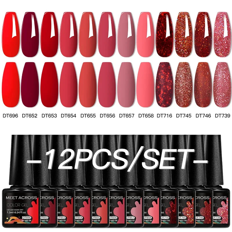 Coffret 12 Vernis Semi Permanents UV LED – Couleurs Intenses & Longue Tenue