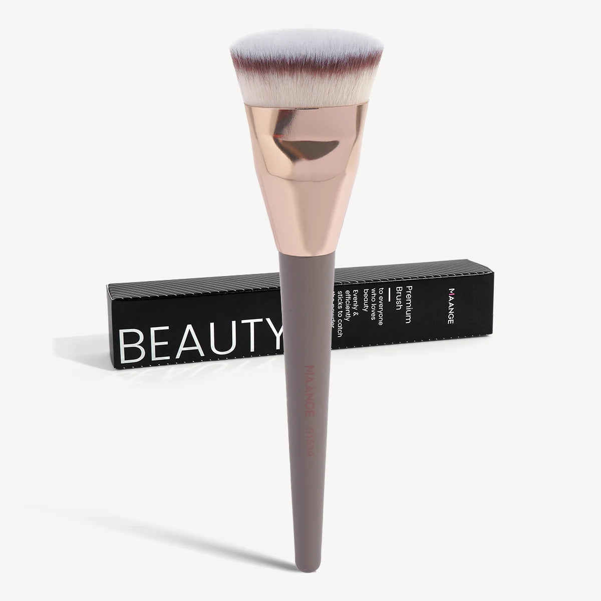 Pinceau Kabuki Plat MAANGE – Brosse Fond de Teint Liquide & Crème, Fibres Ultra-Douces, Application Parfaite