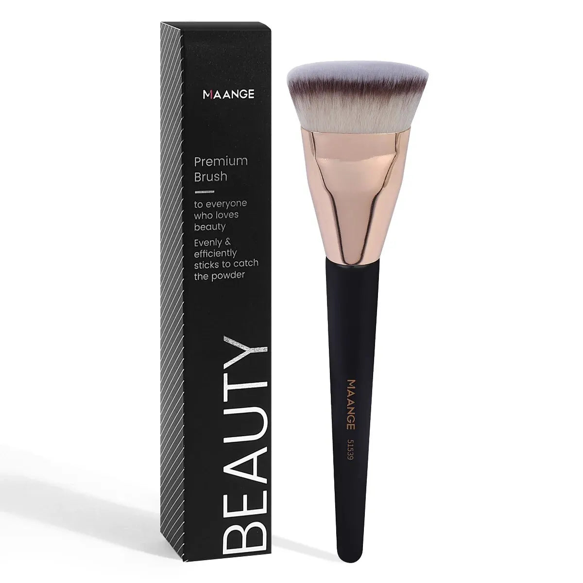Pinceau Kabuki Plat MAANGE – Brosse Fond de Teint Liquide & Crème, Fibres Ultra-Douces, Application Parfaite