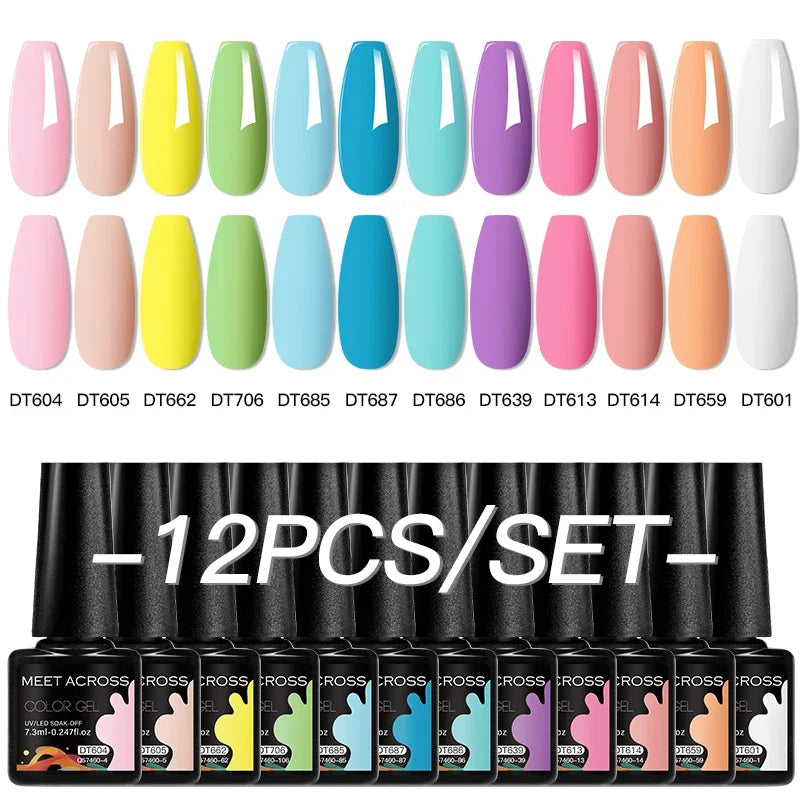 Coffret 12 Vernis Semi Permanents UV LED – Couleurs Intenses & Longue Tenue