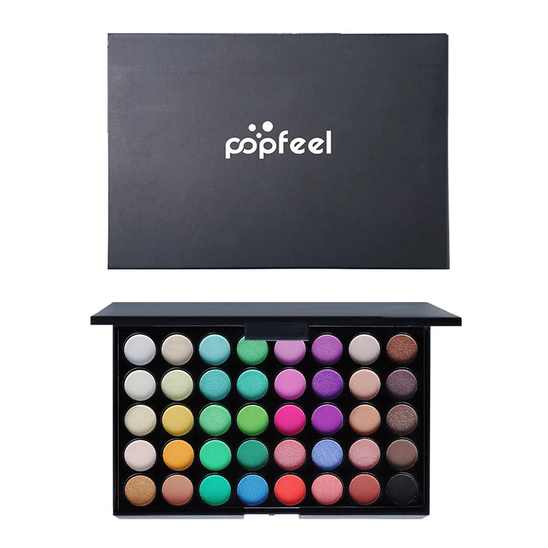 Palette Fards à Paupières 40 Couleurs POPFEEL – Longue Tenue & Haute Pigmentation