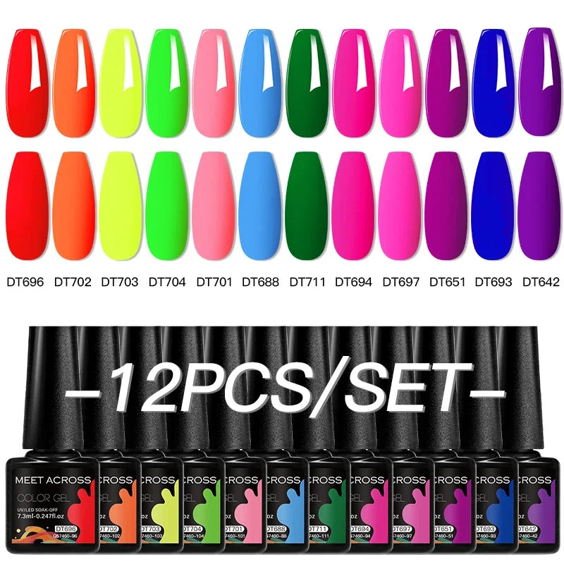 Coffret 12 Vernis Semi Permanents UV LED – Couleurs Intenses & Longue Tenue