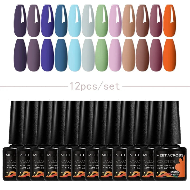 Coffret 12 Vernis Semi Permanents UV LED – Couleurs Intenses & Longue Tenue