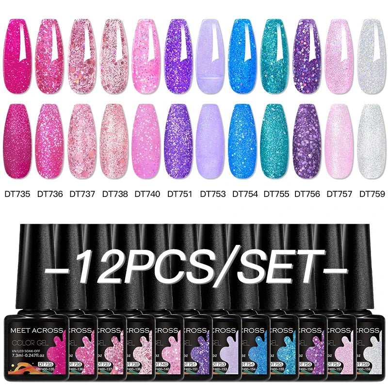 Coffret 12 Vernis Semi Permanents UV LED – Couleurs Intenses & Longue Tenue