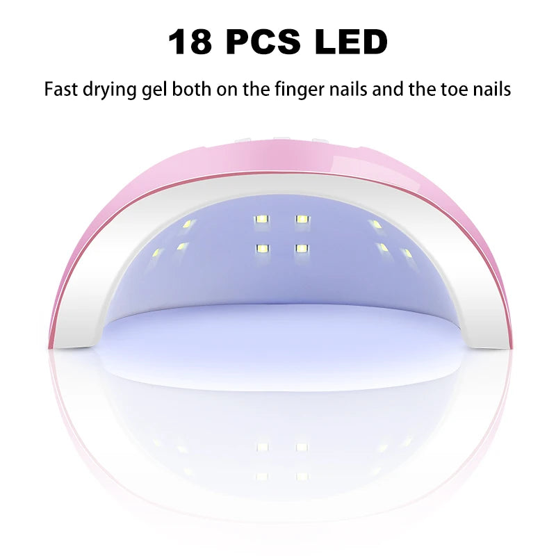 Kit Complet Manucure Gel UV – Lampe LED 36W + Perceuse & 18 Vernis Gel – Professionnel & Maison