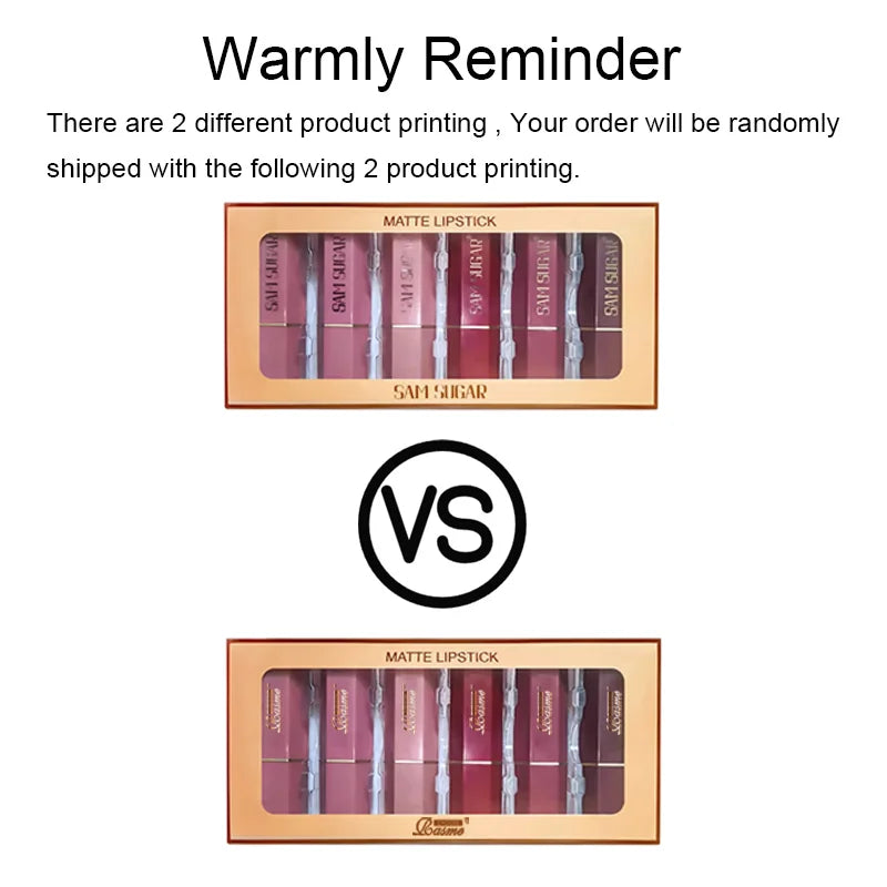 Coffret 6 Rouges à Lèvres Mat Velours – Longue Tenue & Couleurs Intenses