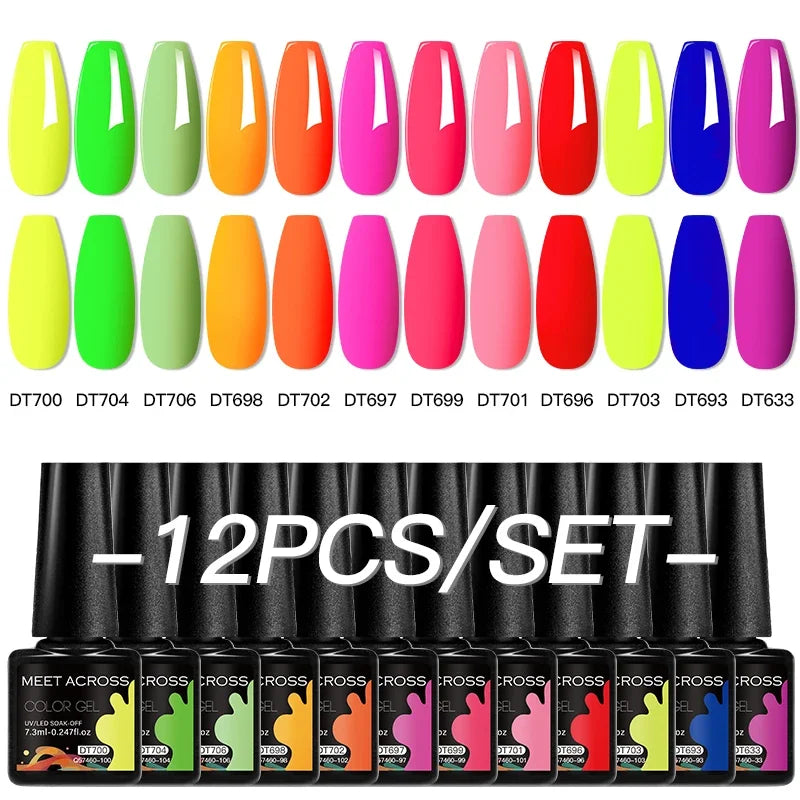 Coffret 12 Vernis Semi Permanents UV LED – Couleurs Intenses & Longue Tenue