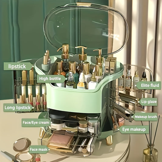 Organisateur de Cosmétiques en Acrylique – Grande Boîte de Rangement Anti-Poussière avec Couvercle Transparent