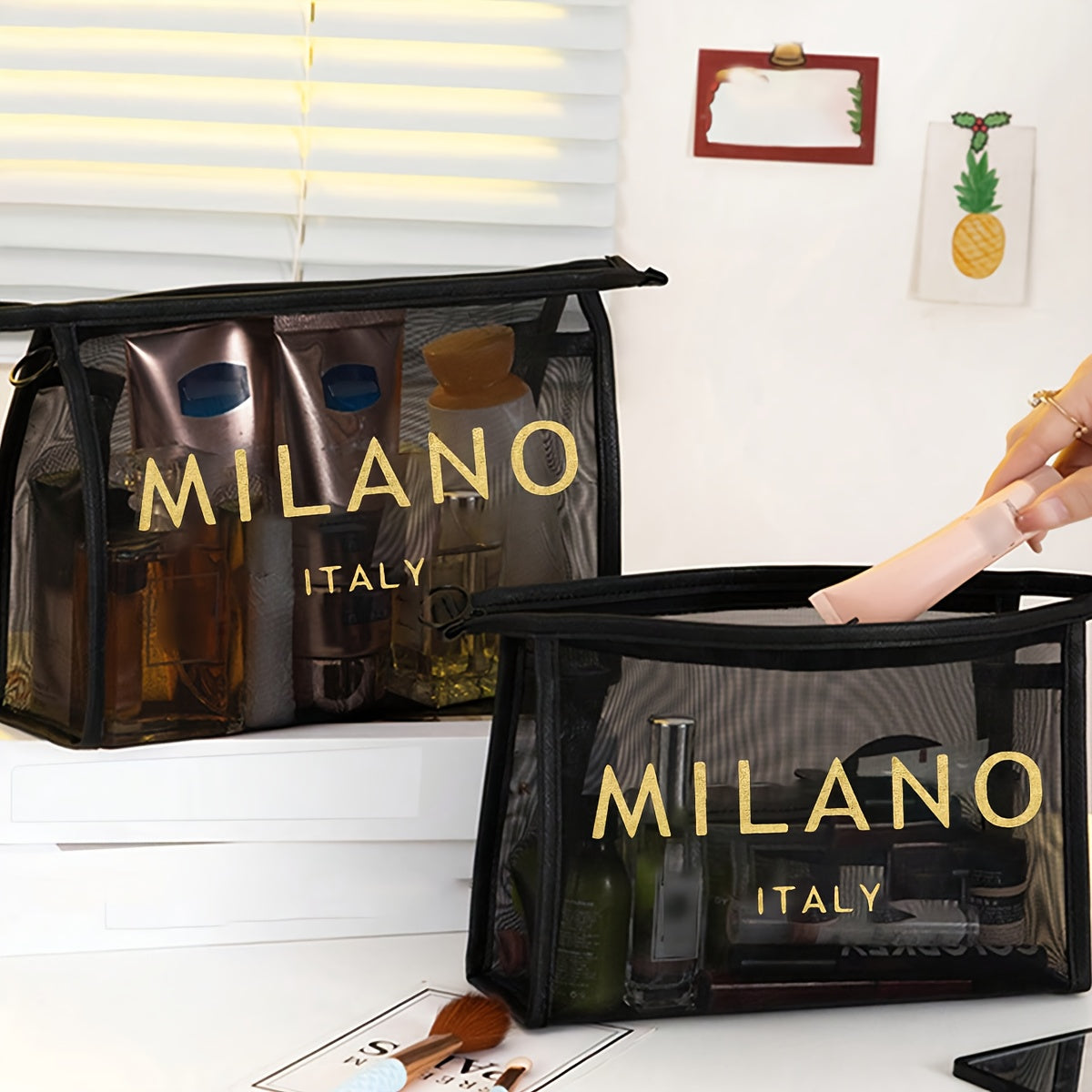 Sac Fourre-Tout Milano en Maille – Grand Cabas Polyvalent pour Plage, Shopping & Voyages