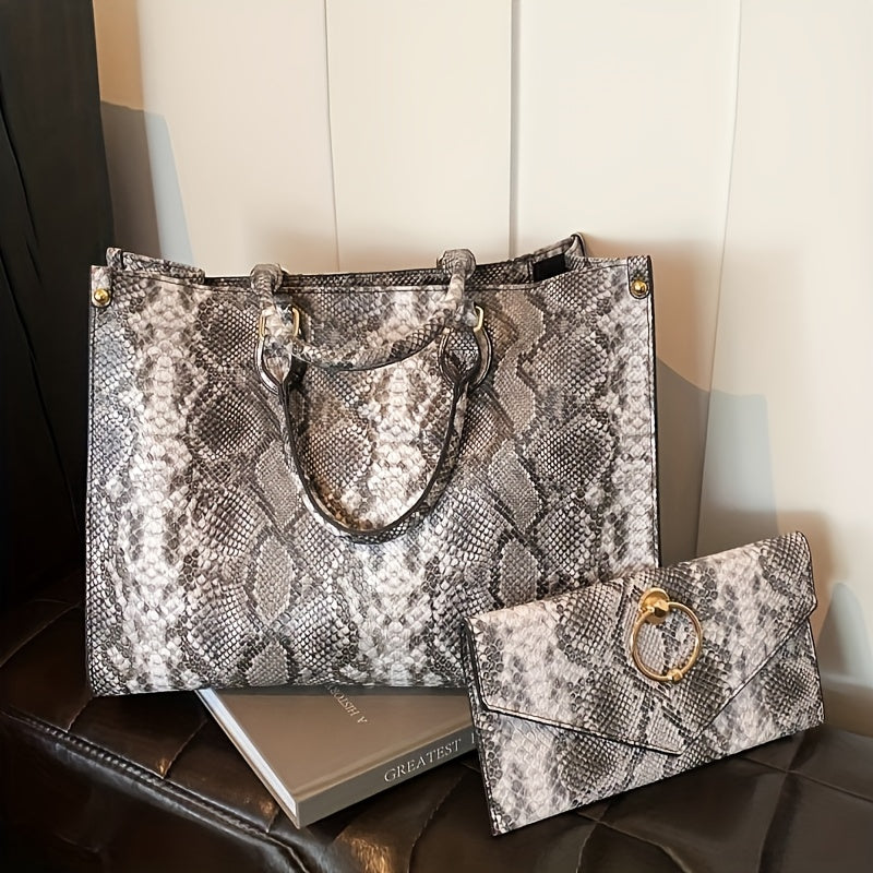 Sac à Épaule Imprimé Serpent 2025 – Tendance Automne/Hiver, Design Rétro Chic, Mode Durable et Élégante