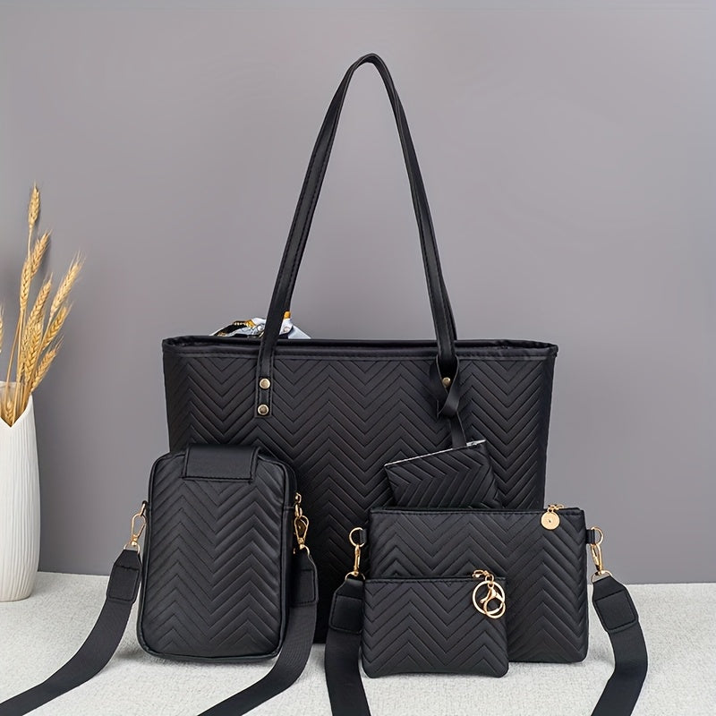 Ensemble 7 Sacs Femme Tendance – Grand Tote, Bandoulière & Accessoires – Élégance Polyvalente Toutes Occasions