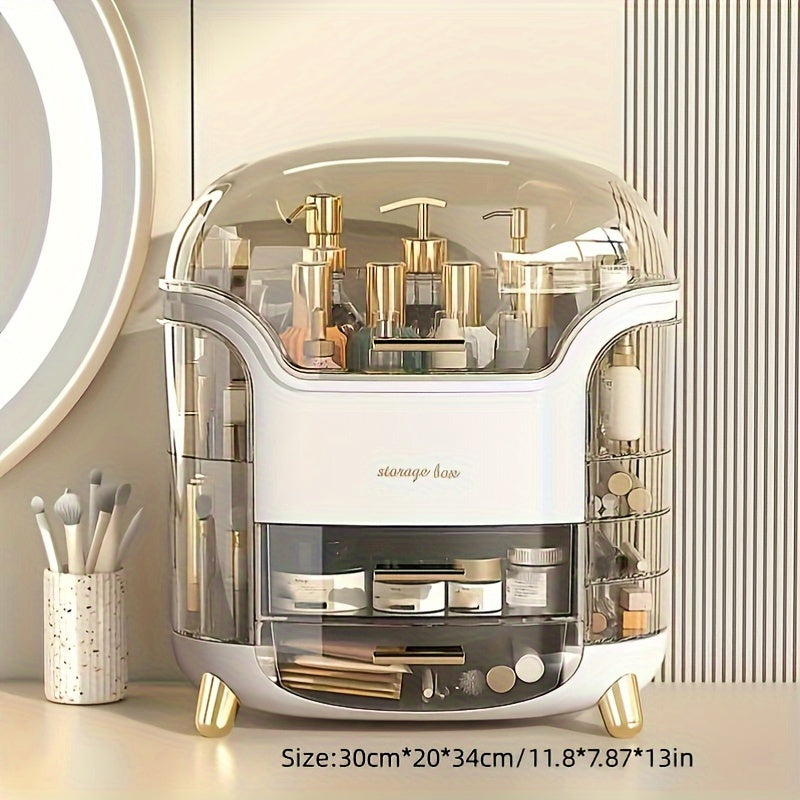 Organisateur de Cosmétiques en Acrylique – Grande Boîte de Rangement Anti-Poussière avec Couvercle Transparent