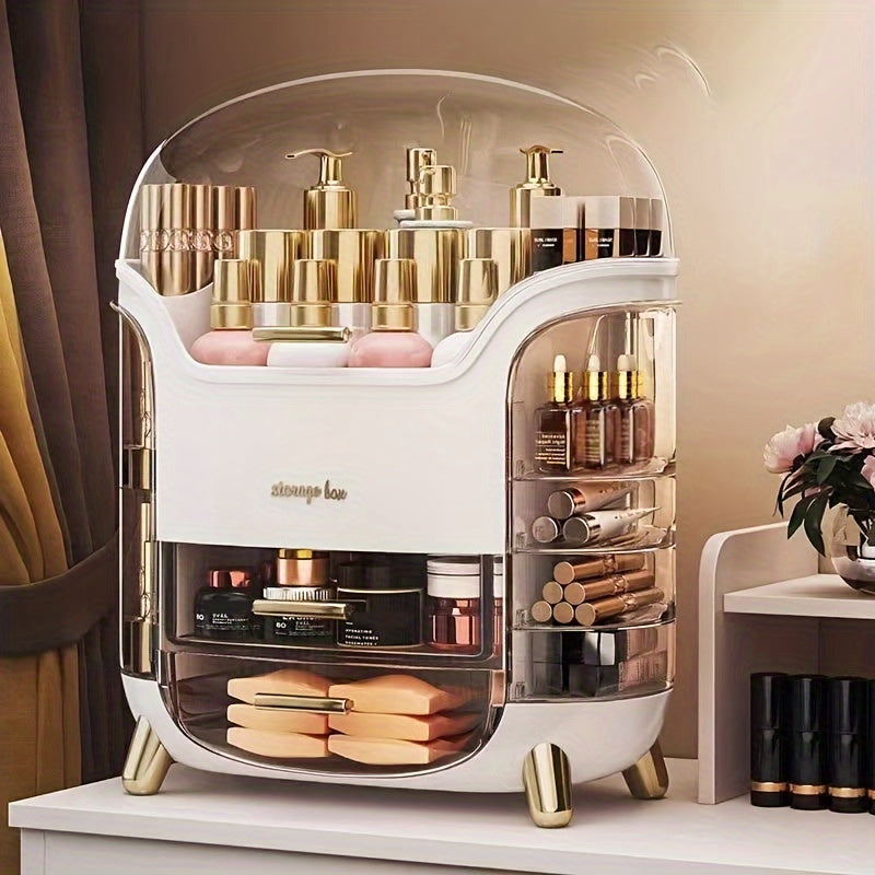 Organisateur de Cosmétiques en Acrylique – Grande Boîte de Rangement Anti-Poussière avec Couvercle Transparent