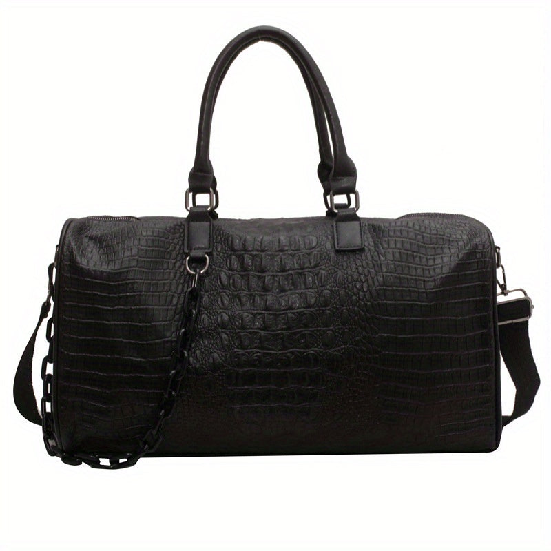 Sac de Sport Femme & Homme – Grande Capacité Effet Croco Chic, Polyvalent et Léger