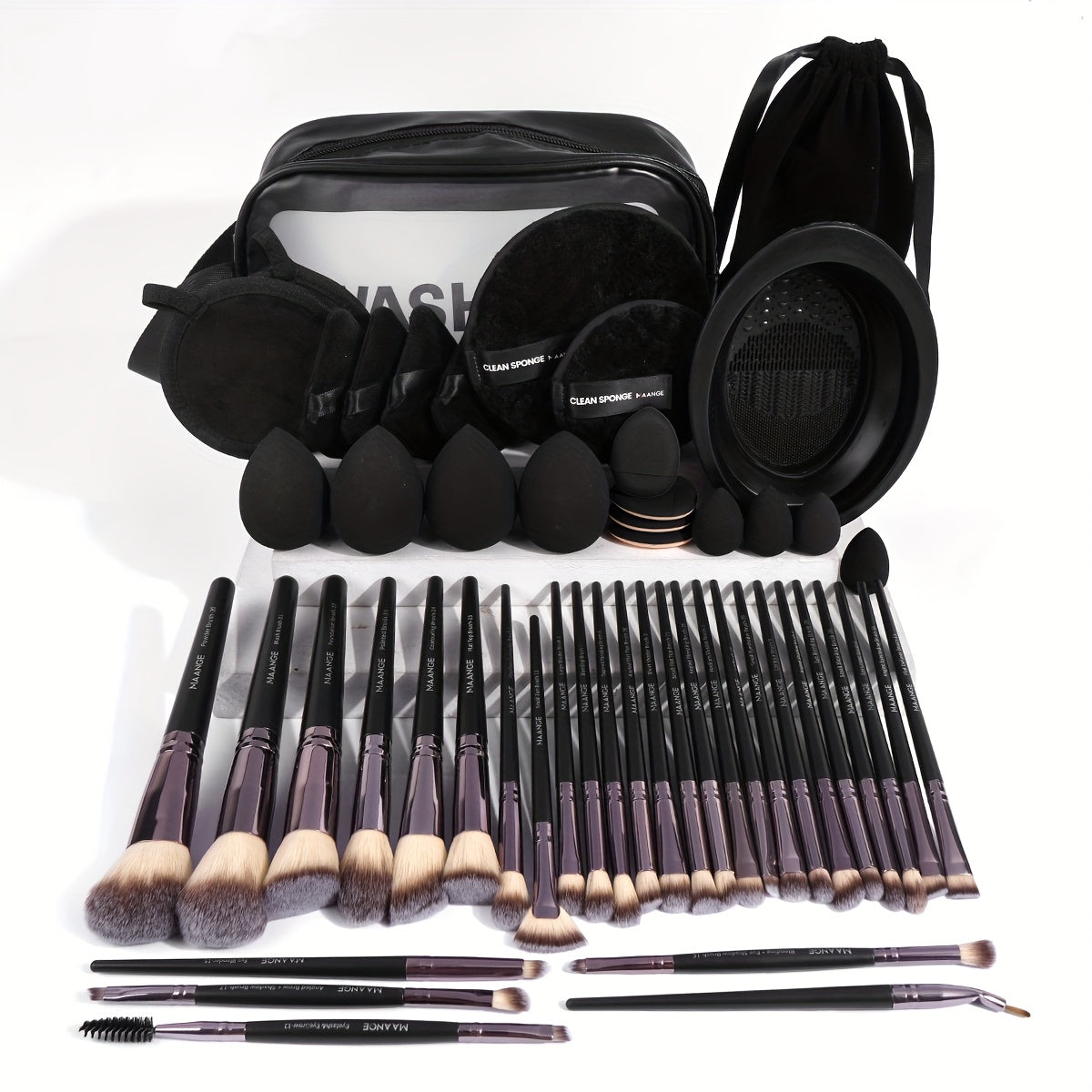 Set de Maquillage Professionnel 53 Pièces – Pinceaux, Éponges & Accessoires avec Trousse de Rangement