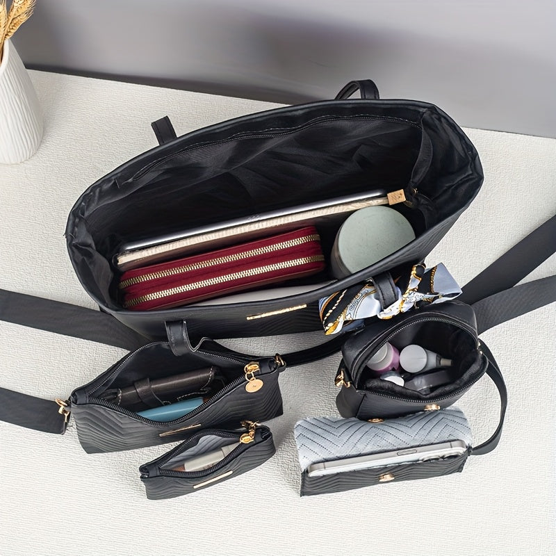 Ensemble 7 Sacs Femme Tendance – Grand Tote, Bandoulière & Accessoires – Élégance Polyvalente Toutes Occasions