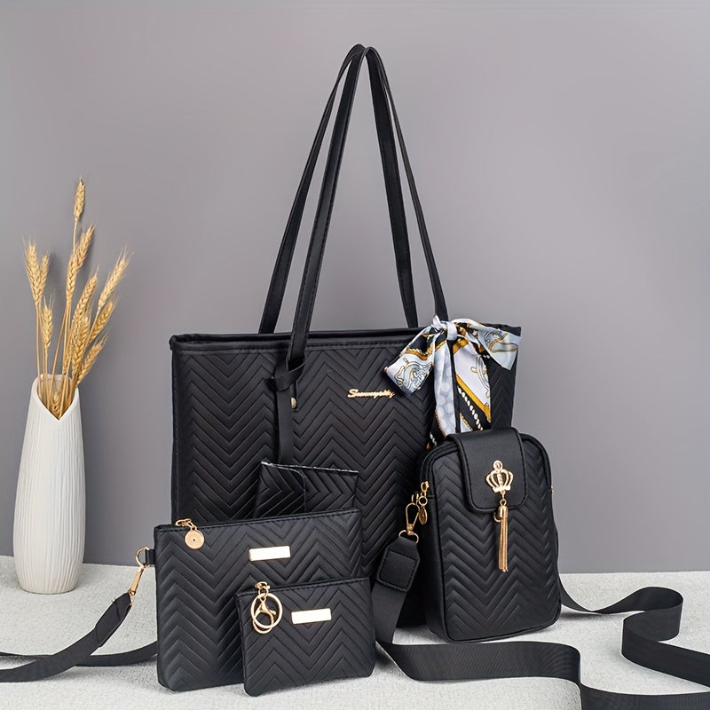 Ensemble de 5 Sacs à Main Femme – Tote, Bandoulière et Pochette – Élégants & Multifonctionnels