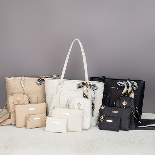 Ensemble 7 Sacs Femme Tendance – Grand Tote, Bandoulière & Accessoires – Élégance Polyvalente Toutes Occasions
