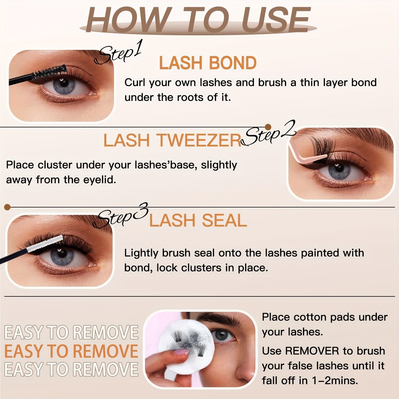 Extensions de Cils DIY – Kit Complet Réutilisable avec Colle et Pince – Cils Courbés Naturels 6 à 15mm