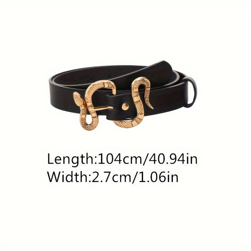 Ceinture fine femme – Similicuir PU noir – Boucle élégante dorée – Style décontracté chic