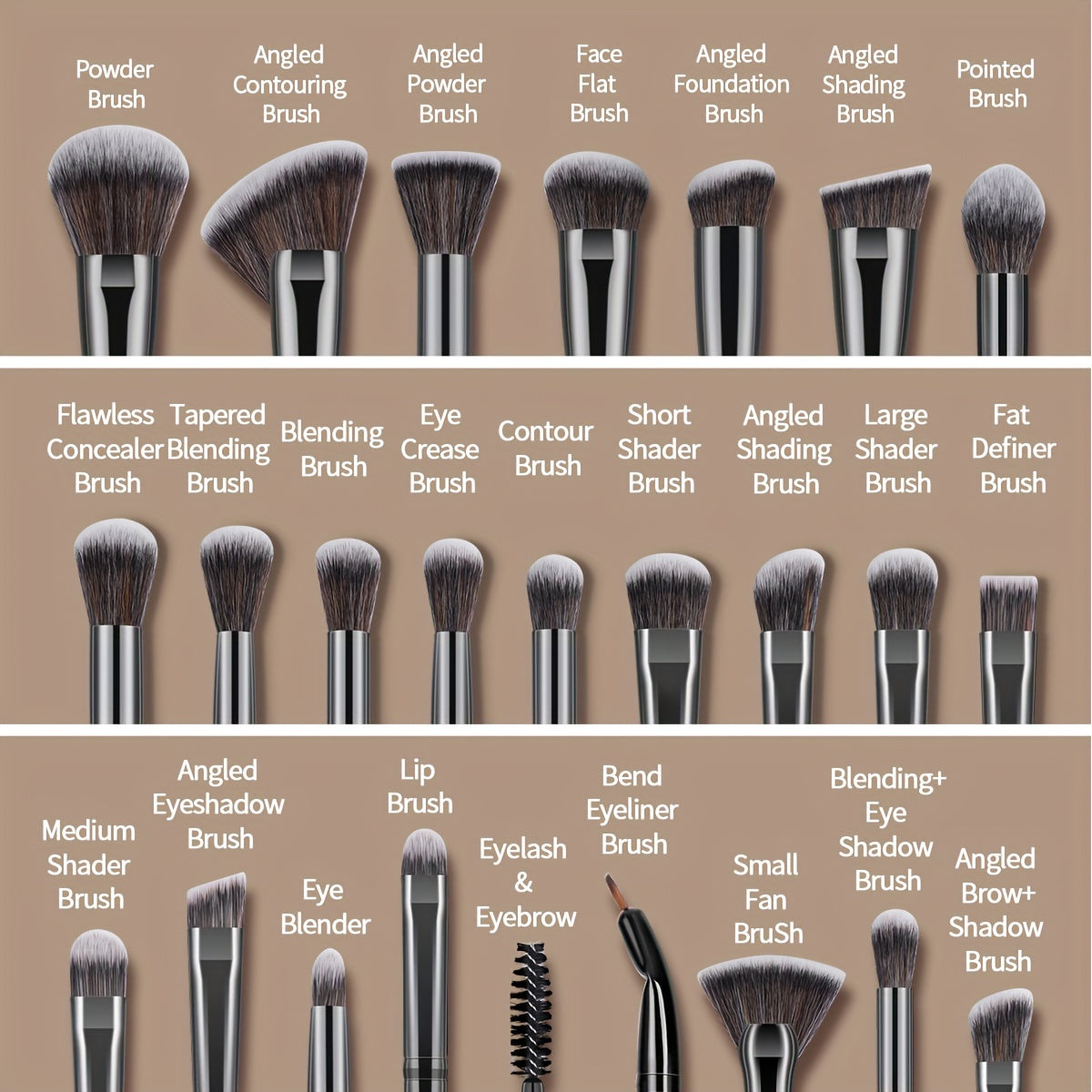 Set de Maquillage Professionnel 37 Pièces – 25 Pinceaux Premium & 12 Éponges avec Boîte de Rangement