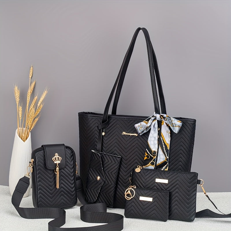 Ensemble de 5 Sacs à Main Femme – Tote, Bandoulière et Pochette – Élégants & Multifonctionnels