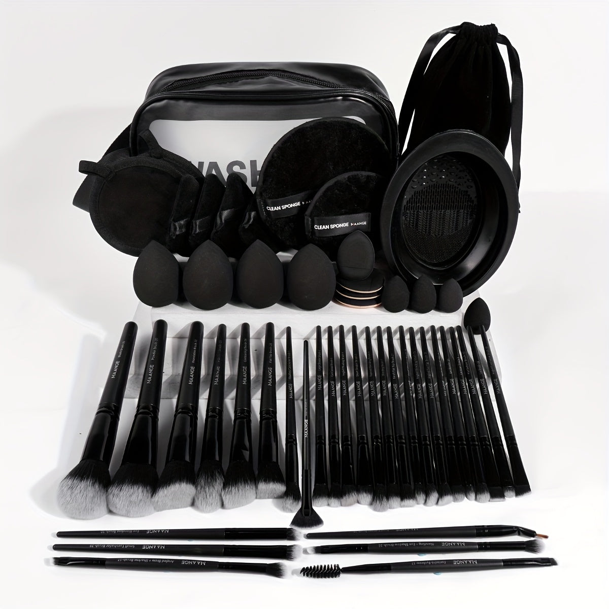 Set de Maquillage Professionnel 53 Pièces – Pinceaux, Éponges & Accessoires avec Trousse de Rangement