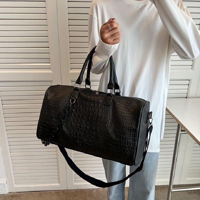 Sac de Sport Femme & Homme – Grande Capacité Effet Croco Chic, Polyvalent et Léger