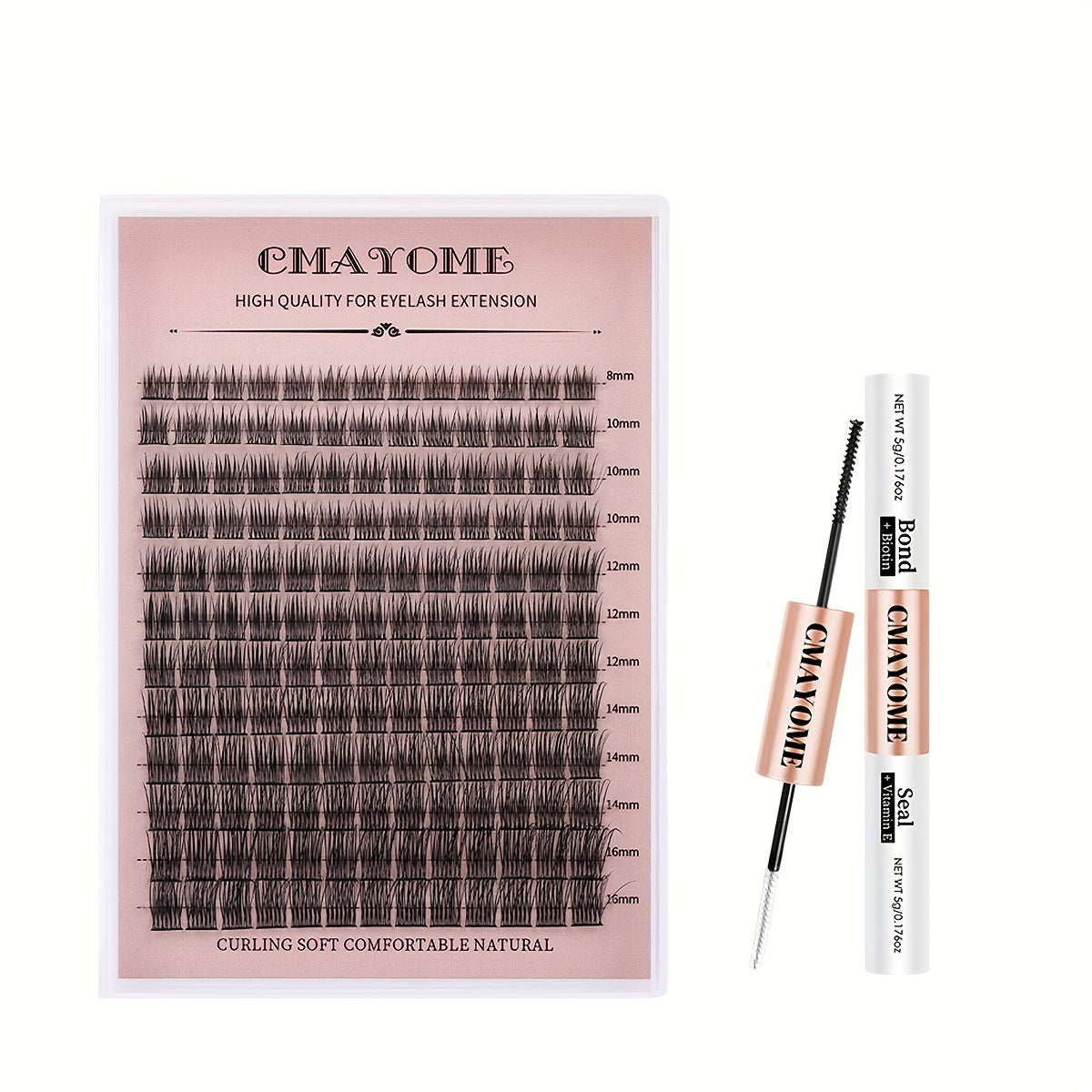 Extensions de Cils DIY – Kit Complet Réutilisable avec Colle et Pince – Cils Courbés Naturels 6 à 15mm