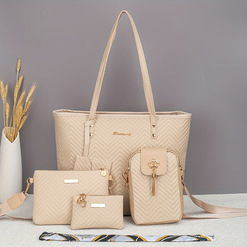 Ensemble de 5 Sacs à Main Femme – Tote, Bandoulière et Pochette – Élégants & Multifonctionnels