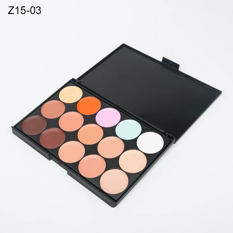 ✨ Palette Correcteur & Contour 15 Teintes + Accessoires – Maquillage Professionnel Longue Tenue