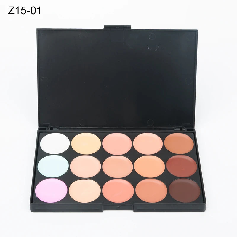 ✨ Palette Correcteur & Contour 15 Teintes + Accessoires – Maquillage Professionnel Longue Tenue