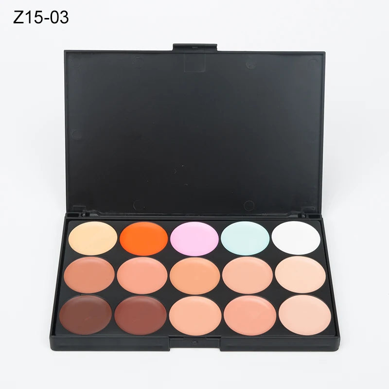 ✨ Palette Correcteur & Contour 15 Teintes + Accessoires – Maquillage Professionnel Longue Tenue