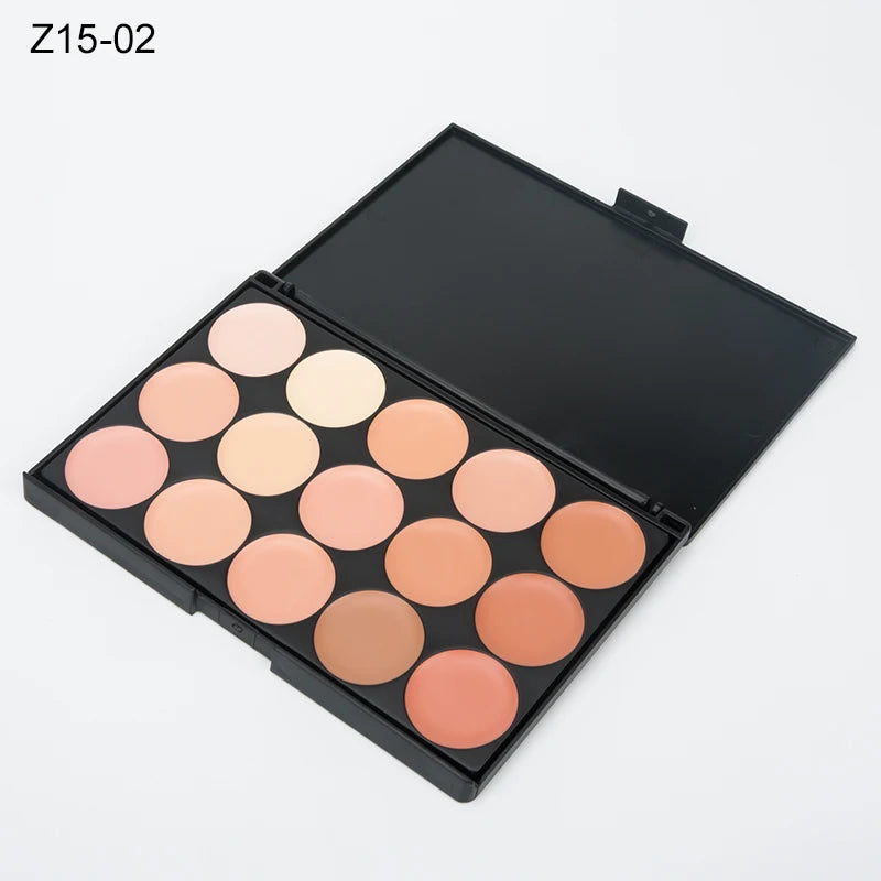 ✨ Palette Correcteur & Contour 15 Teintes + Accessoires – Maquillage Professionnel Longue Tenue