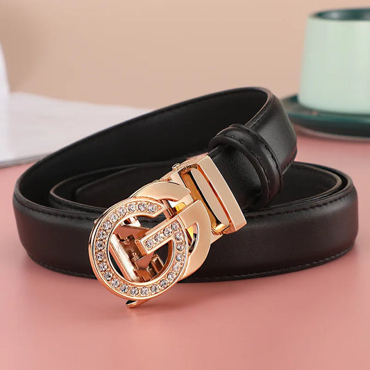 Ceinture Femme Luxe 25mm – Cuir Élégant avec Boucle Métallique Dorée, Mode Chic et Intemporelle
