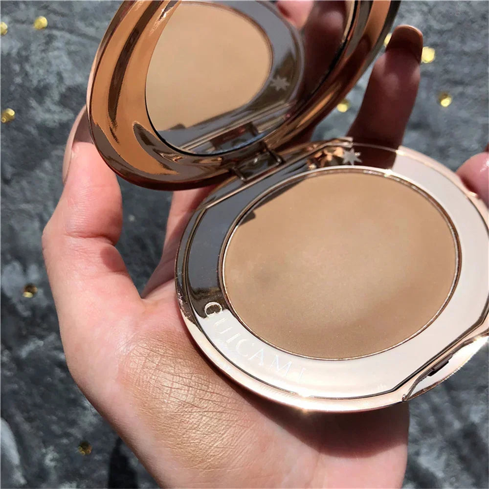 Poudre de Contour Visage & Corps – Effet Naturel, Longue Tenue avec Miroir Intégré