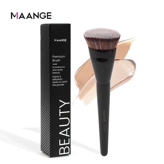 Pinceau Kabuki Plat MAANGE – Brosse Fond de Teint Liquide & Crème, Fibres Ultra-Douces, Application Parfaite