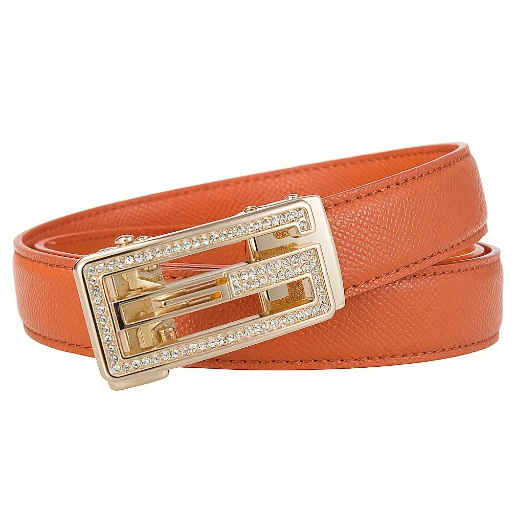Ceinture Femme en Microfibre – Boucle Automatique Élégante | Style Décontracté & Chic