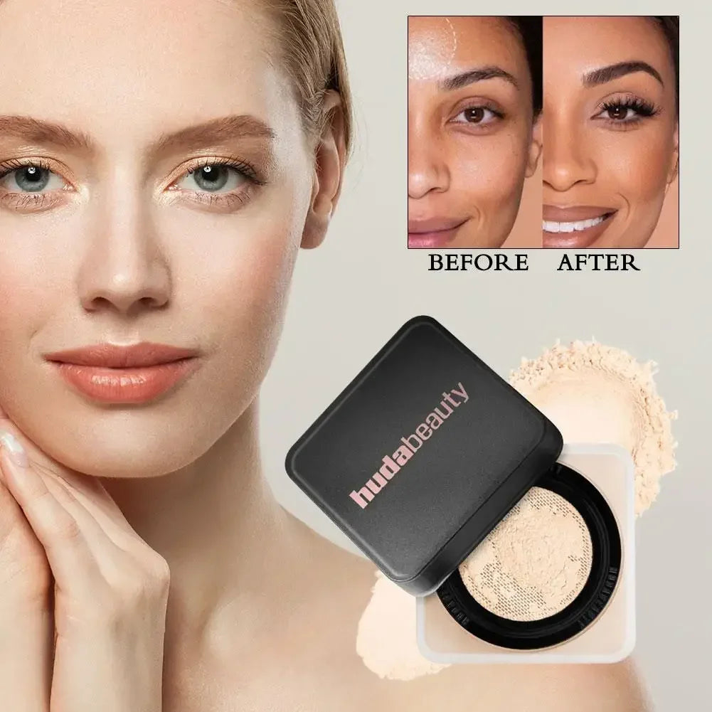 HUDA Beauty – Poudre fixatrice cuite ultra-fine longue tenue, anti-brillance, zéro pores