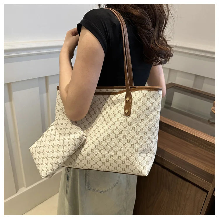Sac Fourre-Tout Femme Grande Capacité – Tote Bag Élégant PU Cuir avec Pochette Amovible, Style Chic & Tendance 2024